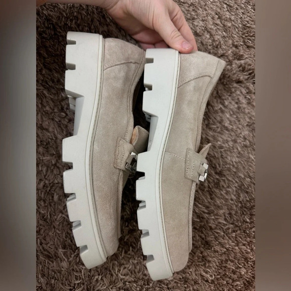 Chain chunky sole suede loafer slide on shoe size academia 41 US 10.5 - Picture 3 of 7